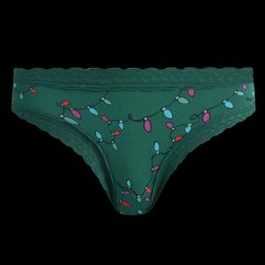 MeUndies FeelFree UltraModal Lace Tanga in Light Me Up Holiday Christmas Medium